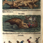 Science Art: <i>Braunfische oder Balenen (Plate 98)</i>, Johann Saur (after Lakas Schan), <i>Fischbuch, das ist, aussführliche Beschreibung und lebendige…</i>, 1598 Science Art: <i>Braunfische oder Balenen (Plate 98)</i>, Johann Saur (after Lakas Schan), <i>Fischbuch, das ist, aussführliche Beschreibung und lebendige…</i>, 1598