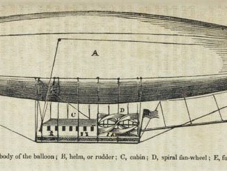 Scientific illustration of Rufus Porter's airship, dubbed the "aeroport"