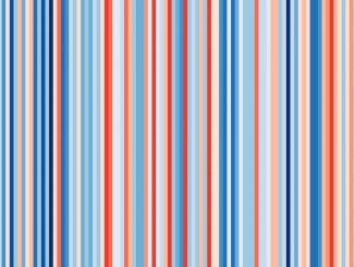 Scientific Illustration of a warming Scotland, from #ShowYourStripes data visualization project