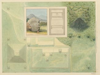 Scientific illustration of Mayan pyramids by Jean-Frédéric Maximilien de Waldeck, 19th century.