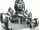 Scientific illustration of a pump with ball valves, from a textbook on mechanics and mechanical engineering