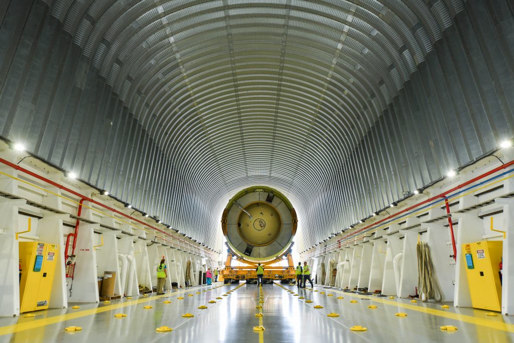Scientific illustration of a rocket engine component for the Orion spacecraft