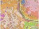 Scientific illustration of Jezero Crater and the Nili Planum on Mars, in the form of a detailed topographical map.