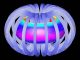 Scientific Illustration of a fusion reaction contained in a magnetic field.