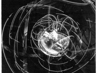 Scientific illustration of NASA training equipment, a giant gyroscope not unlike the device in Lawnmower Man