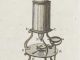 Scientific illustration from the 1797 Encyclopedia Britannica of a compound microscope, an 18th century scientific instrument.