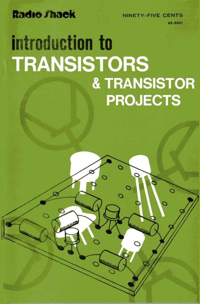 Scientific illustration of transistors, as a piece of modern art from a 1972 Radio Shack instructional book.