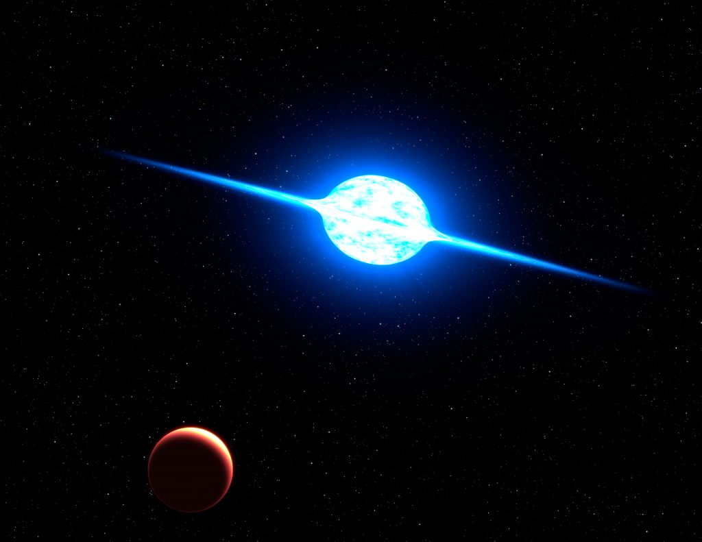 Scientific illustration of a star spinning