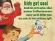 Scientific illustration of an ad touting nuclear power, in a 1950s/1960s style, showing a cheerful Santa over a young boy reaching for a colorful atomic model under the words "Science by Santa: Remember bad kids get coal, Good kids get Uranium which produces 3 million times more power and 10 million times less waste for their christmas lights." (With the odd capitalization in the original text.)