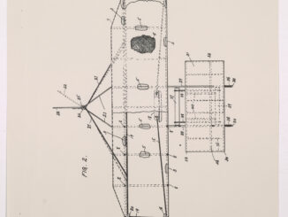 Scientific Illustration of the Wright Brothers' airplane in the patent application.