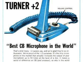 Scientific illustration of a CB microphone. Well, an ad of one, anyway. Very mid-century lines on this this microphone. It could practically be a Chrysler tailfin.