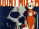 Scientific illustration for public health - a skull looks over a whiskey bottle and a gasoline pump under the block type "DON'T MIX 'EM"