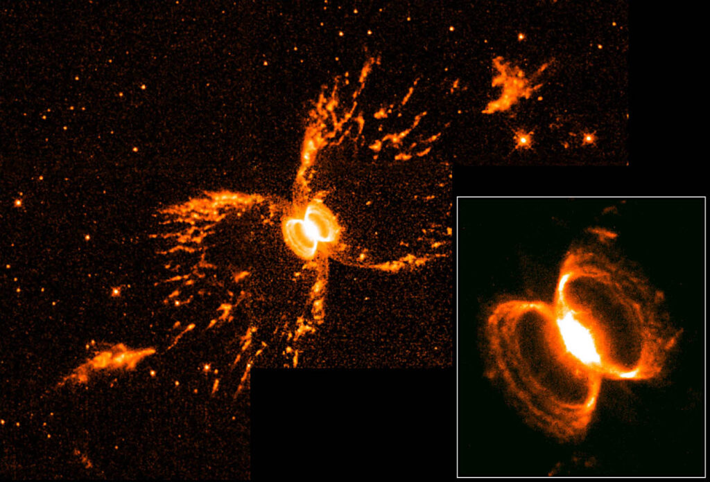 Scientific illustration of the Southern Crab Nebula, or the nebula inside the nebula.