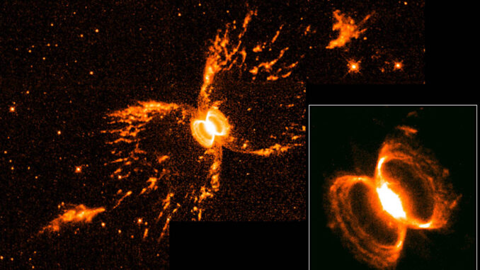 Scientific illustration of the Southern Crab Nebula, or the nebula inside the nebula.