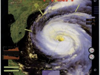Scientific illustration of a hurricane from space