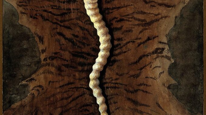 Scientific illustration of a parasitic worm that is carried by tigers and monkeys.