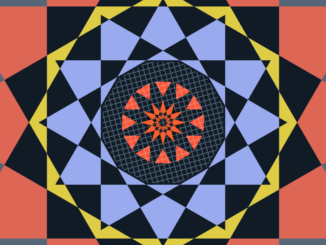 Scientific illustration of angles, forming squares, rectangles, and other polygons. Mathematics in colorful patterns.