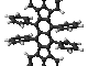 Scientific illustration of a radical molecule, a diagram of interlocking black hexagons and white rods, looking something like a space station map made from soda straws.