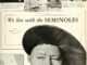 Scientific illustration in the form of a historical magazine layout about the unconquered Seminoles, with a map of Florida and a large, black-and-white photo of a proud woman with an asymmetrical headdress and a high collar looking off to one side.