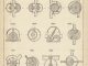 A grid of line drawings, precise and geometrical, of rotary piston engines and pumps, designed in the late 1800s. The patterns of steampunk.