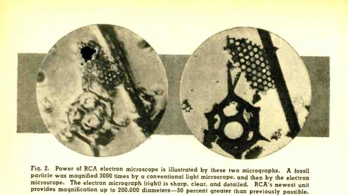 Two circular images of geometric objects revealed under an electron microscope.